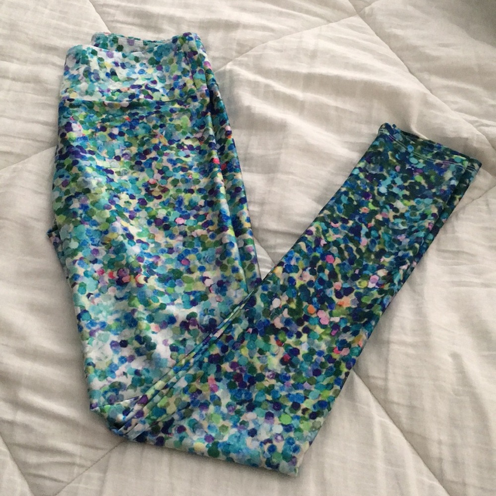 Goldsheep GS Party Blue Confetti Leggings Size M!
